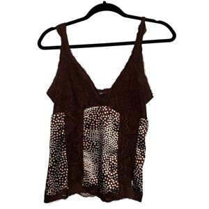 Brown Lace Polka Dot Camisole